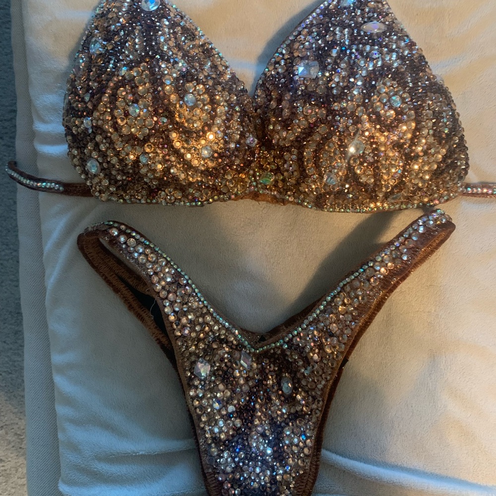Gold competition bikini